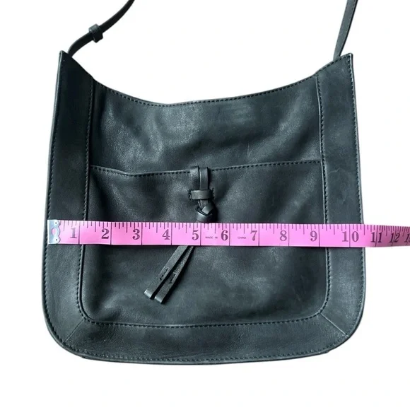 Lucky Brand Genuine Leather Black Crossbody Adjustable Strap Purse - Picture 11 of 13